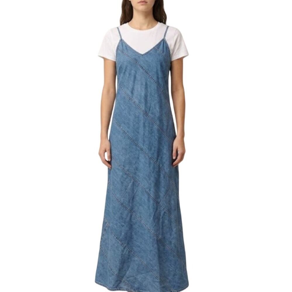Zara denim spaghetti strap slip dress size US XL
